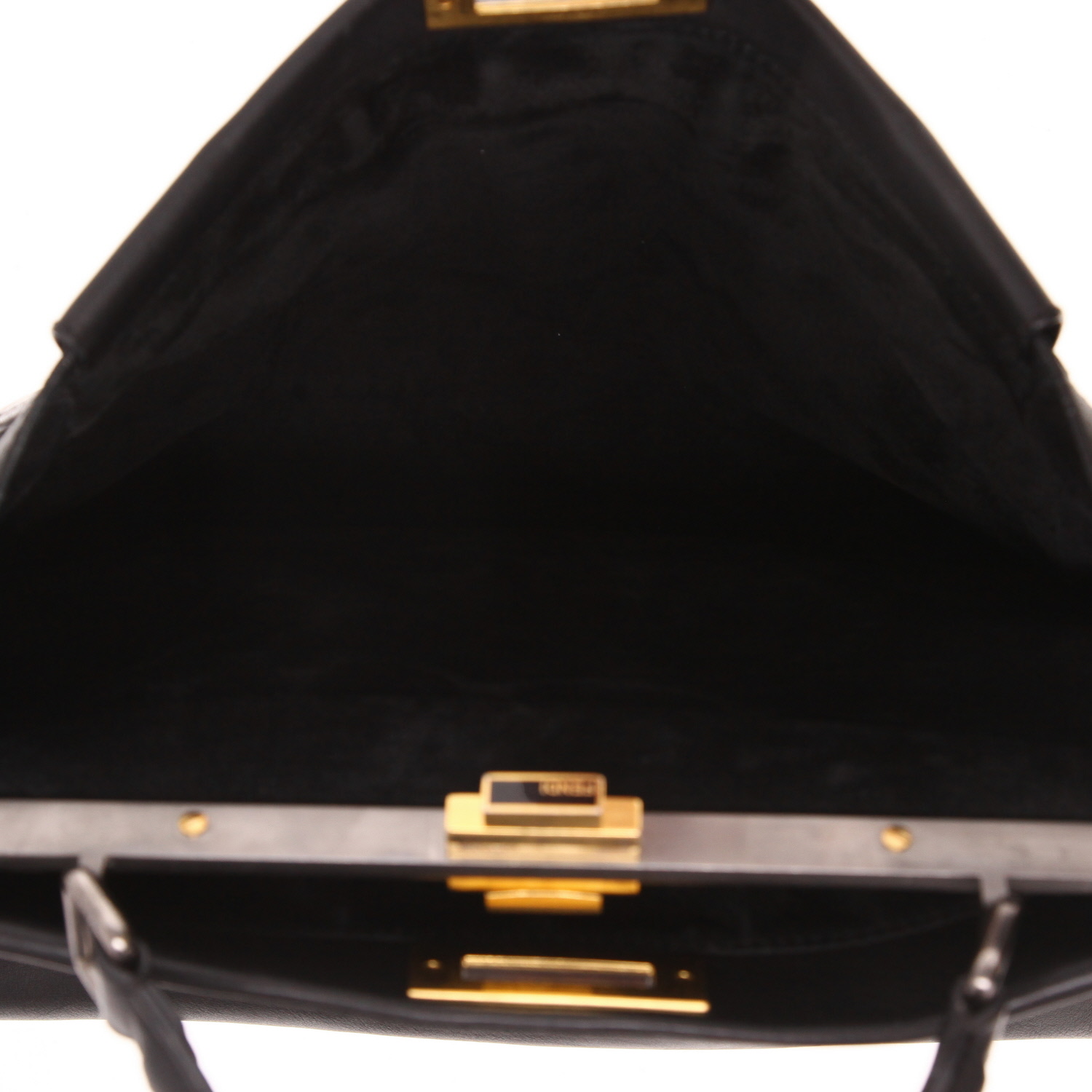 Sac à main Fendi  Peekaboo en cuir noir - Detail D3