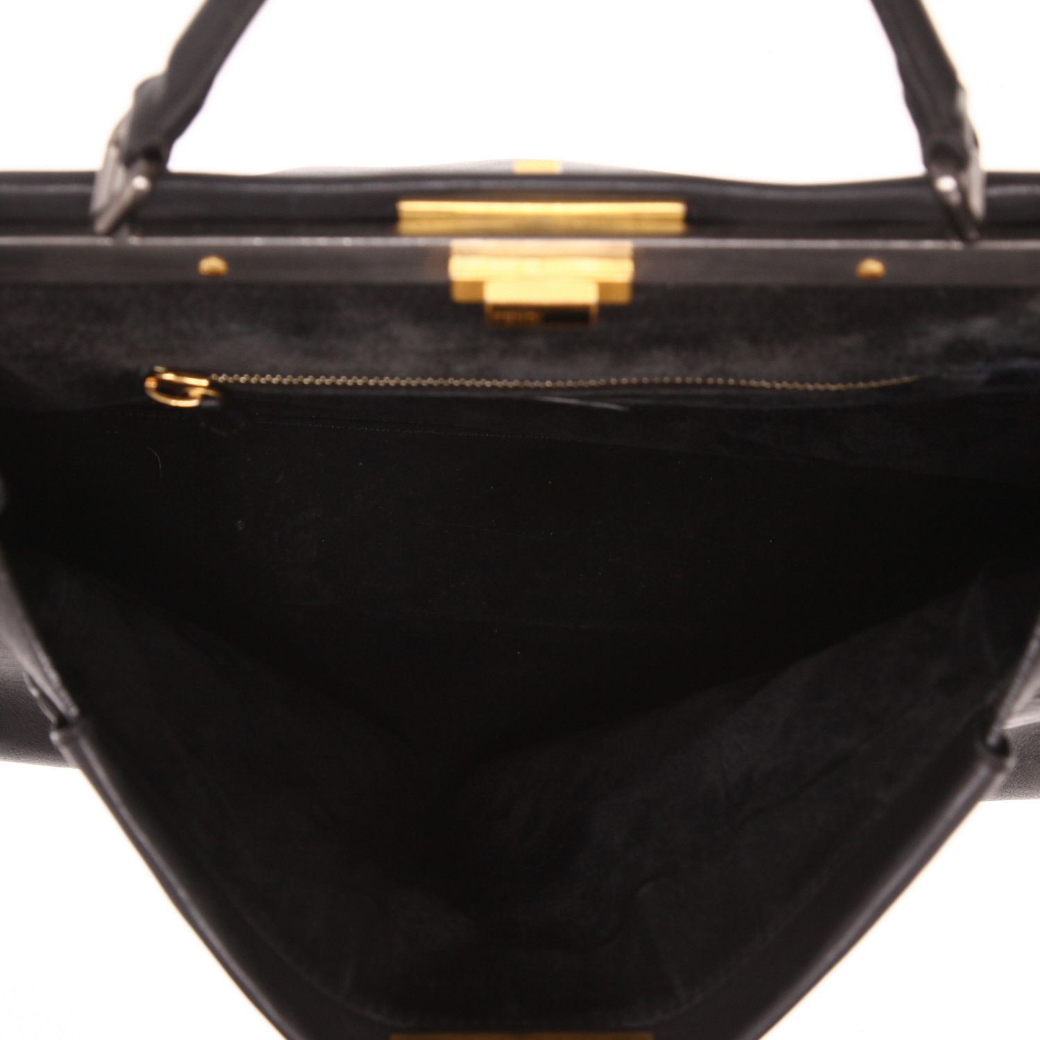 Sac à main Fendi  Peekaboo en cuir noir - Detail D4