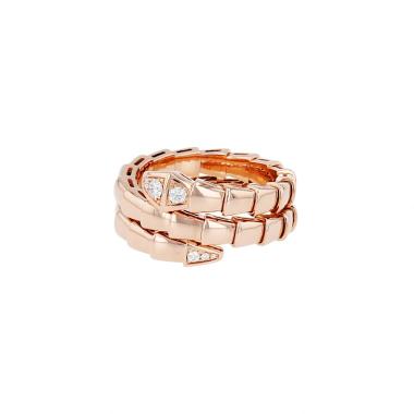 Anillo Bulgari Serpenti Viper de oro rosa y diamantes