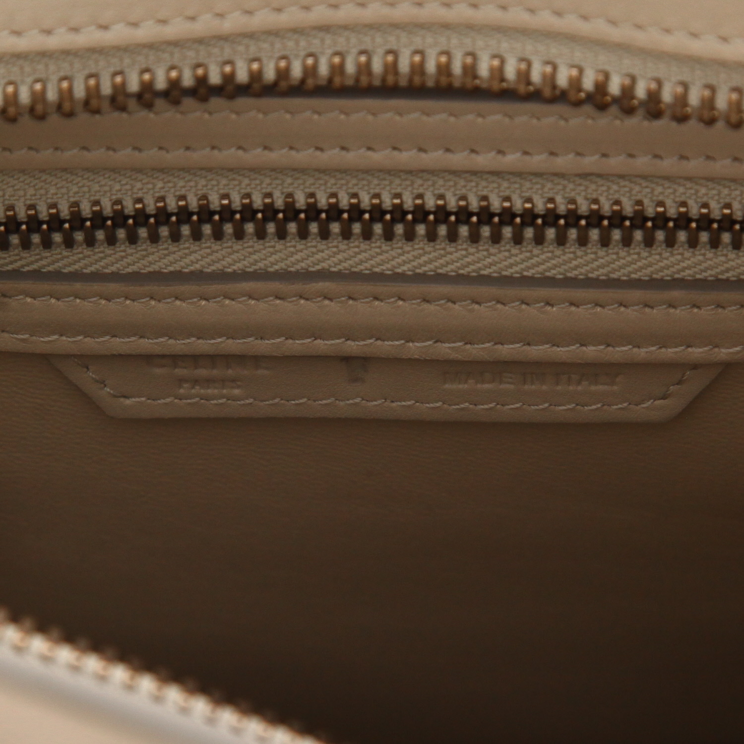 Bolso de mano Celine «Luggage» de piel beige - Detail D2