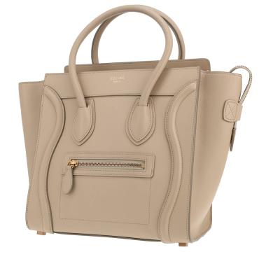 Bolso de mano Celine «Luggage» de piel beige