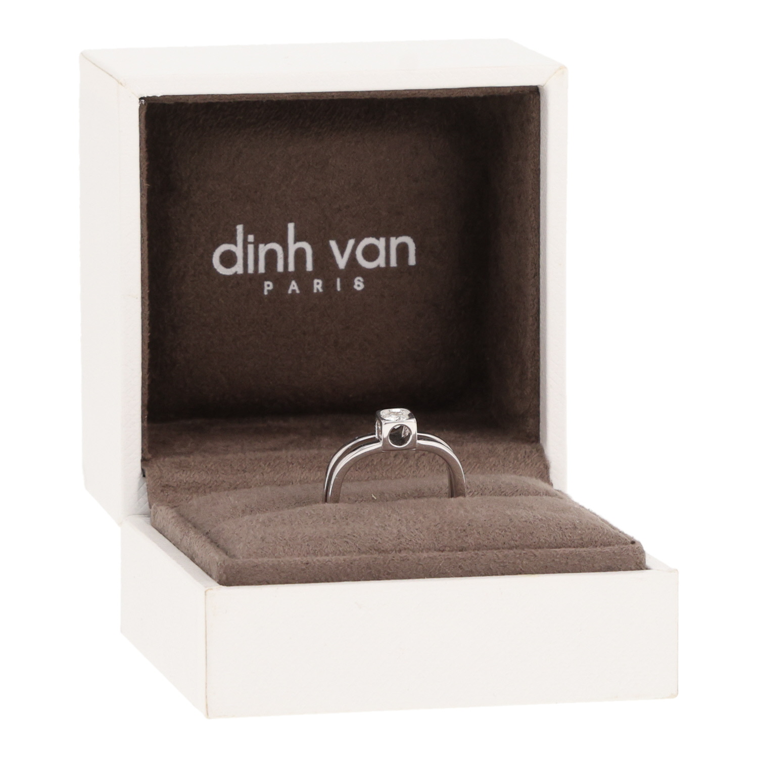 Bague Dinh Van Le Cube Diamant en or blanc et diamant - Detail D2