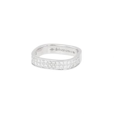 Dinh Van Square Wedding Ring in white gold and diamonds