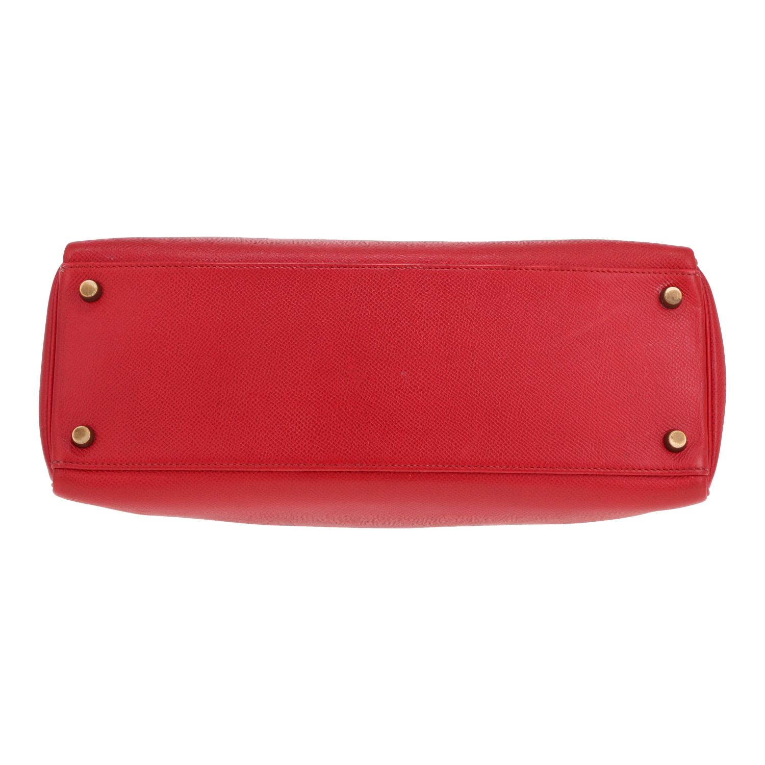 Sac à main Hermès  Kelly 32 cm en cuir Courchevel rouge - Detail D1