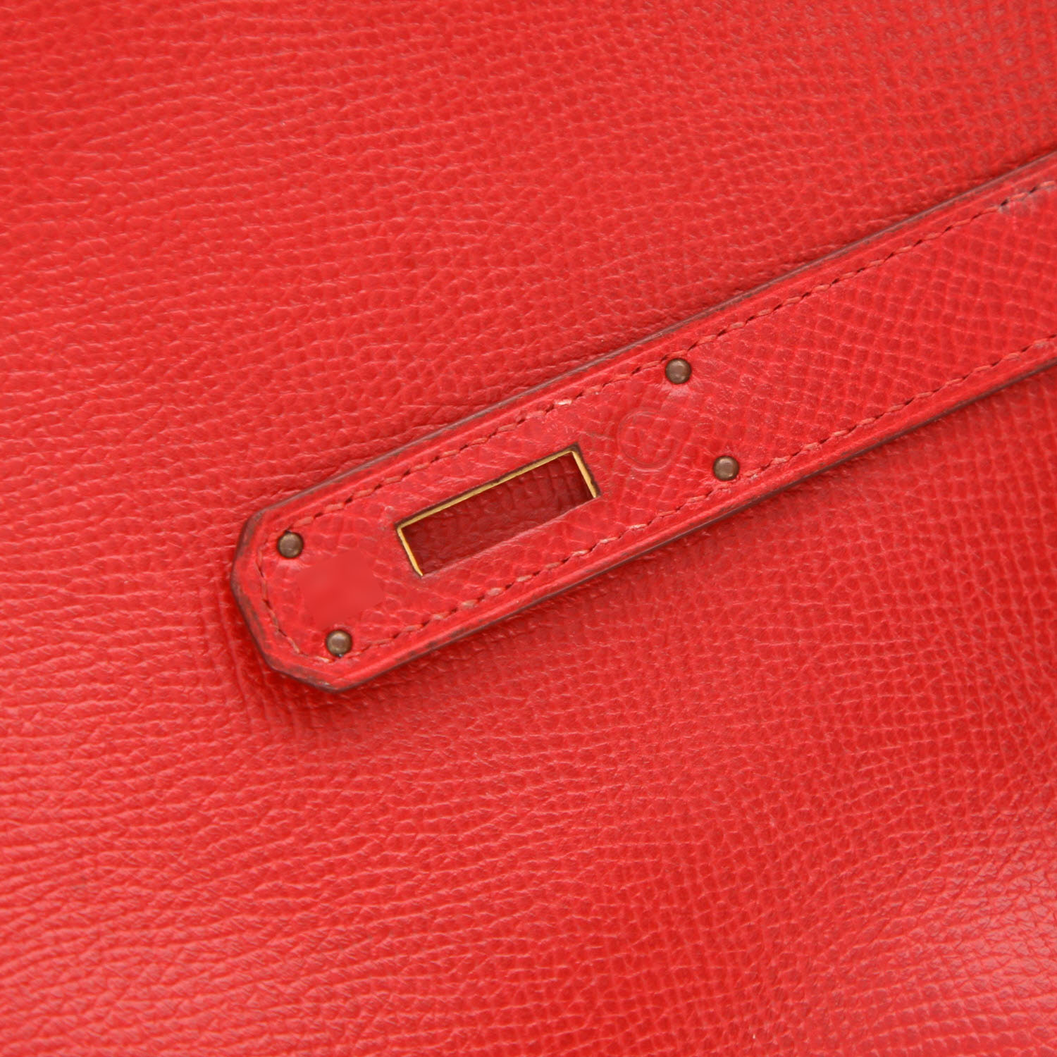 Borsa Hermès Kelly da 32 cm in pelle Courchevel rossa - Detail D4