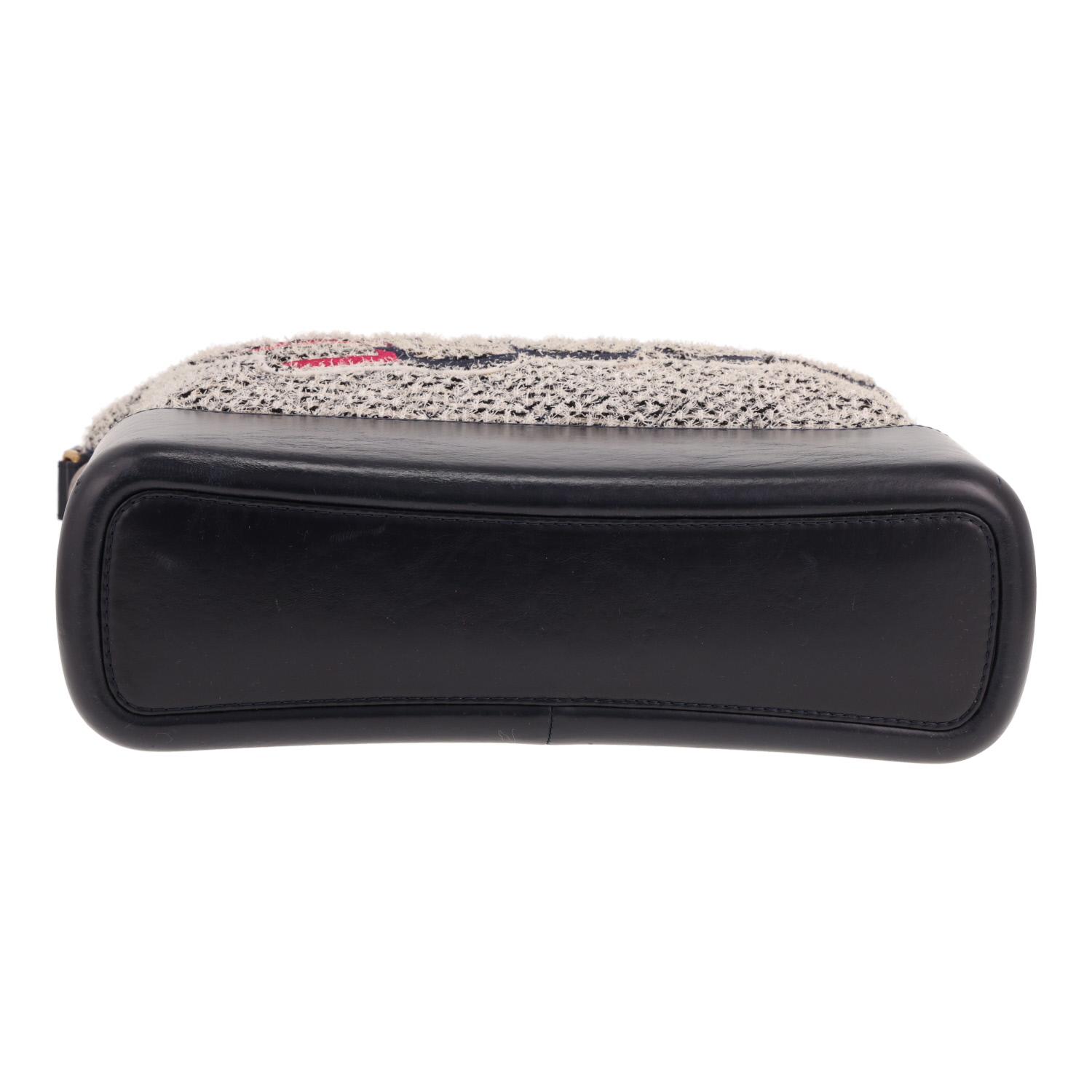 Borsa a tracolla Chanel  Gabrielle  in pelle rossa e blu e tweed grigio - Detail D1