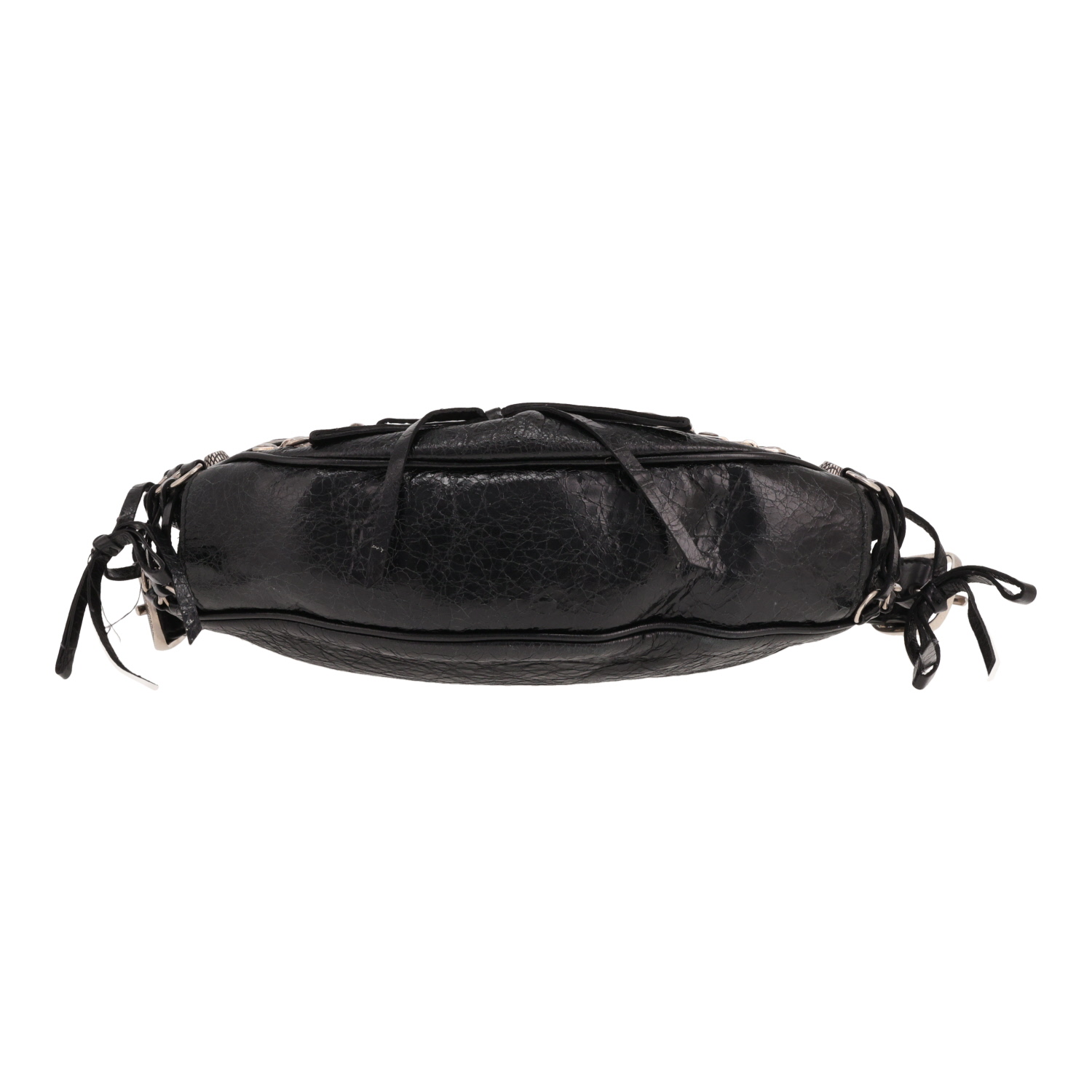 Bolso bandolera Balenciaga «Cagole» de piel envejecida Noir - Detail D1
