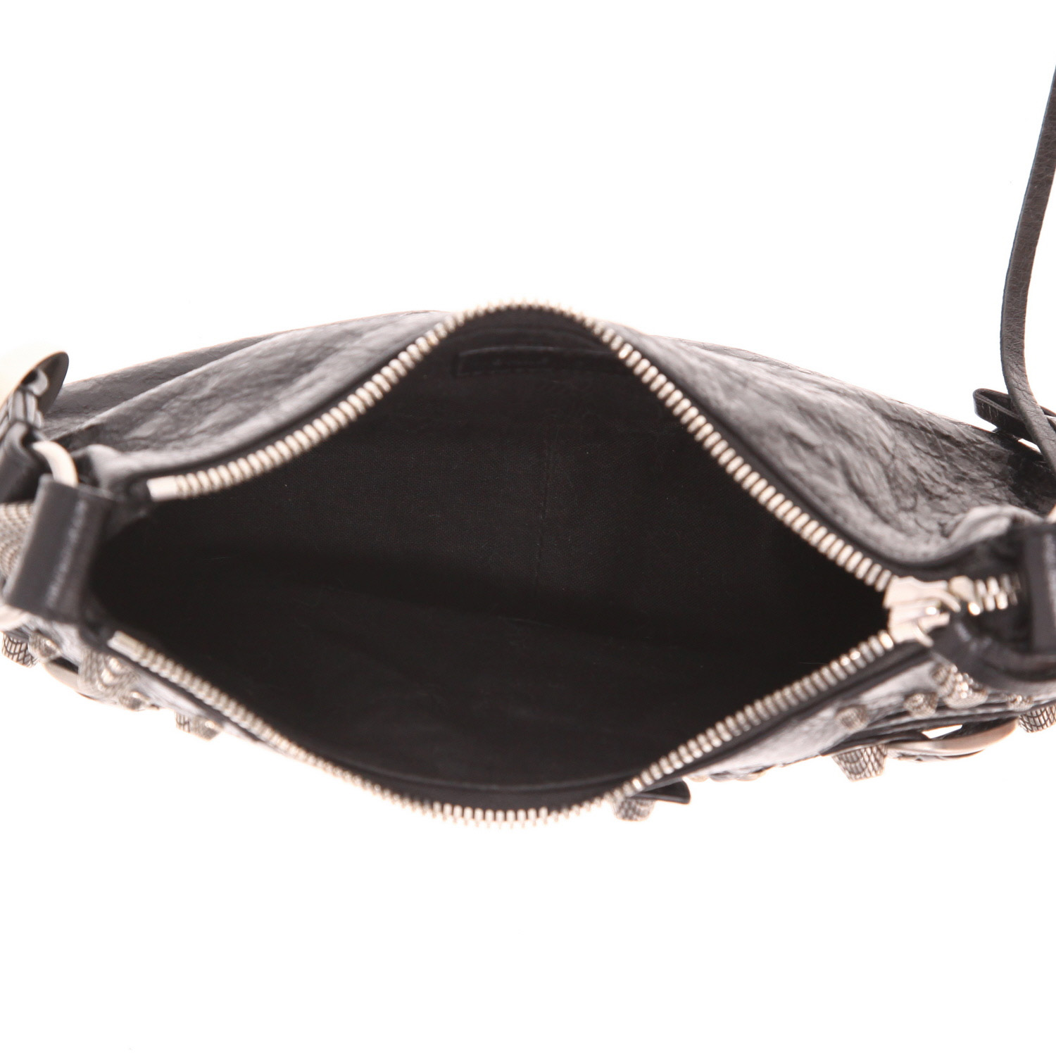 Sac bandoulière Balenciaga  Cagole en cuir vieilli noir - Detail D3