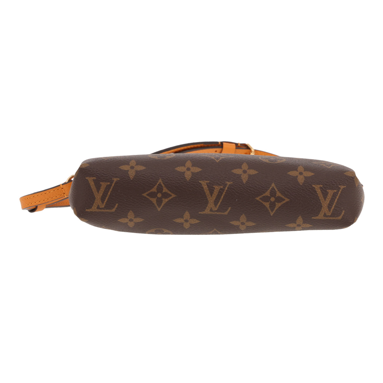 Louis Vuitton Pallas shoulder bag in brown Monogram canvas and orange leather - Detail D1