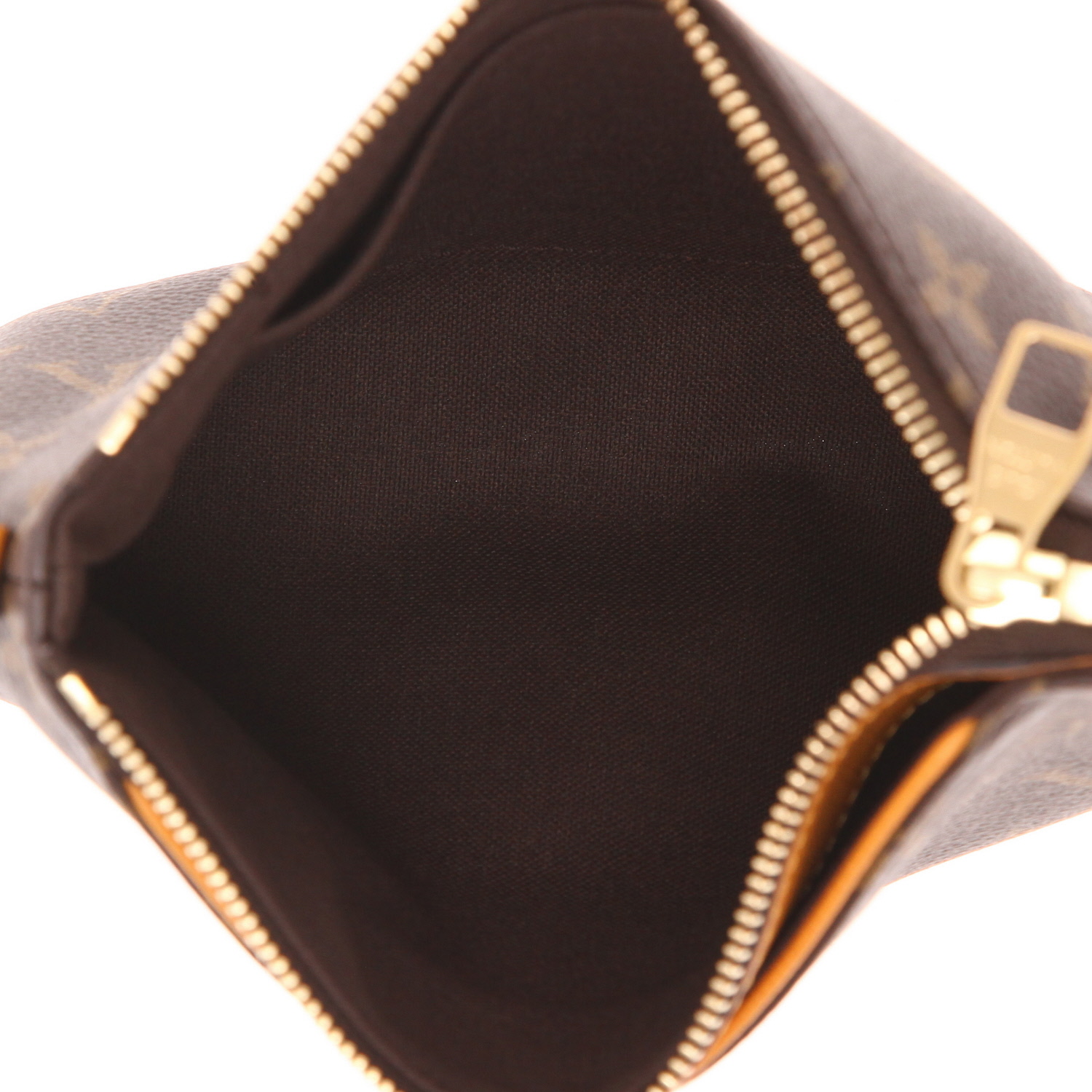 Borsa a tracolla Louis Vuitton Pallas in tela Monogram marrone e pelle Orange - Detail D3