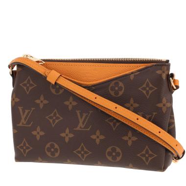Louis Vuitton Pallas shoulder bag in brown Monogram canvas and orange leather