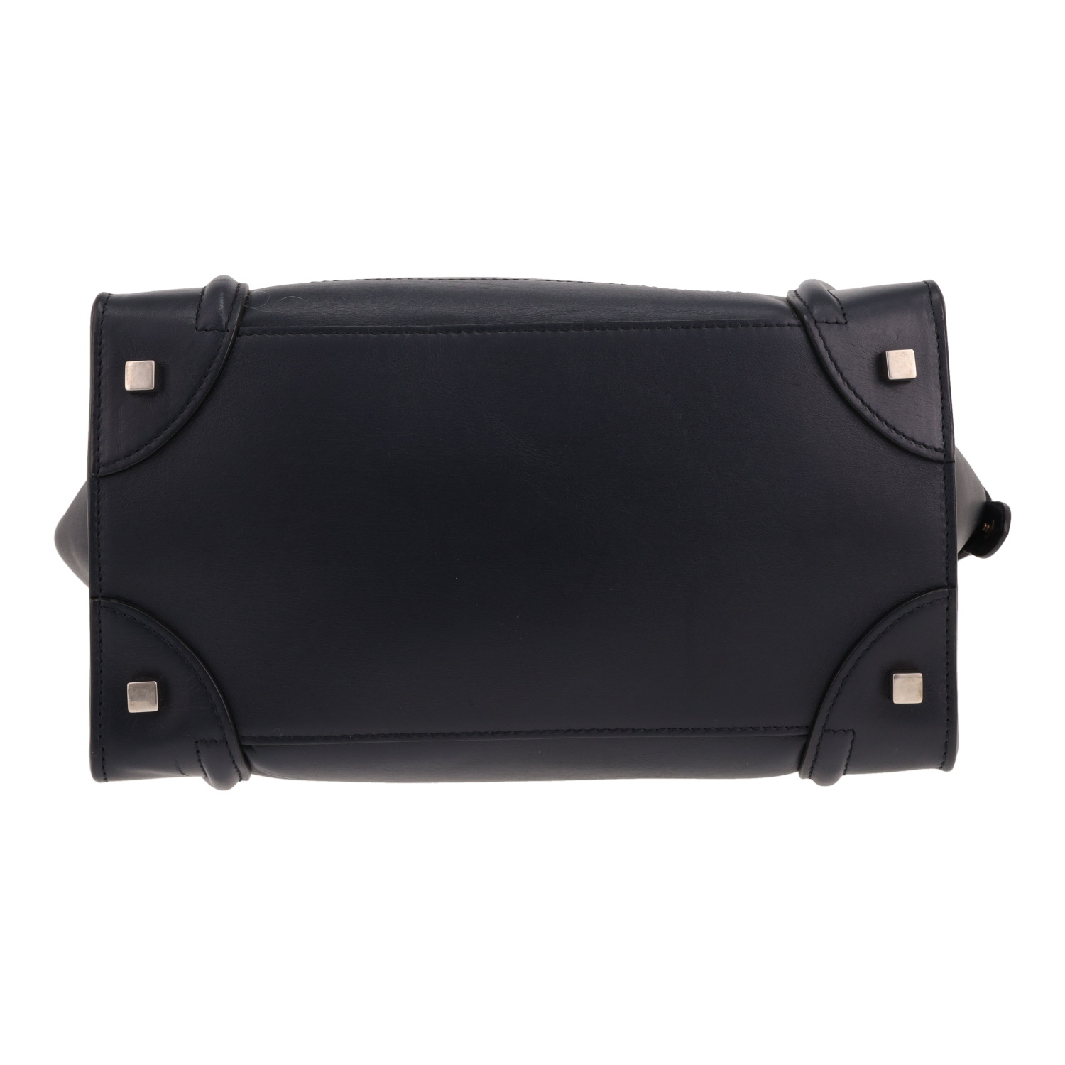 Celine Luggage handbag in Bleu Marine leather - Detail D1