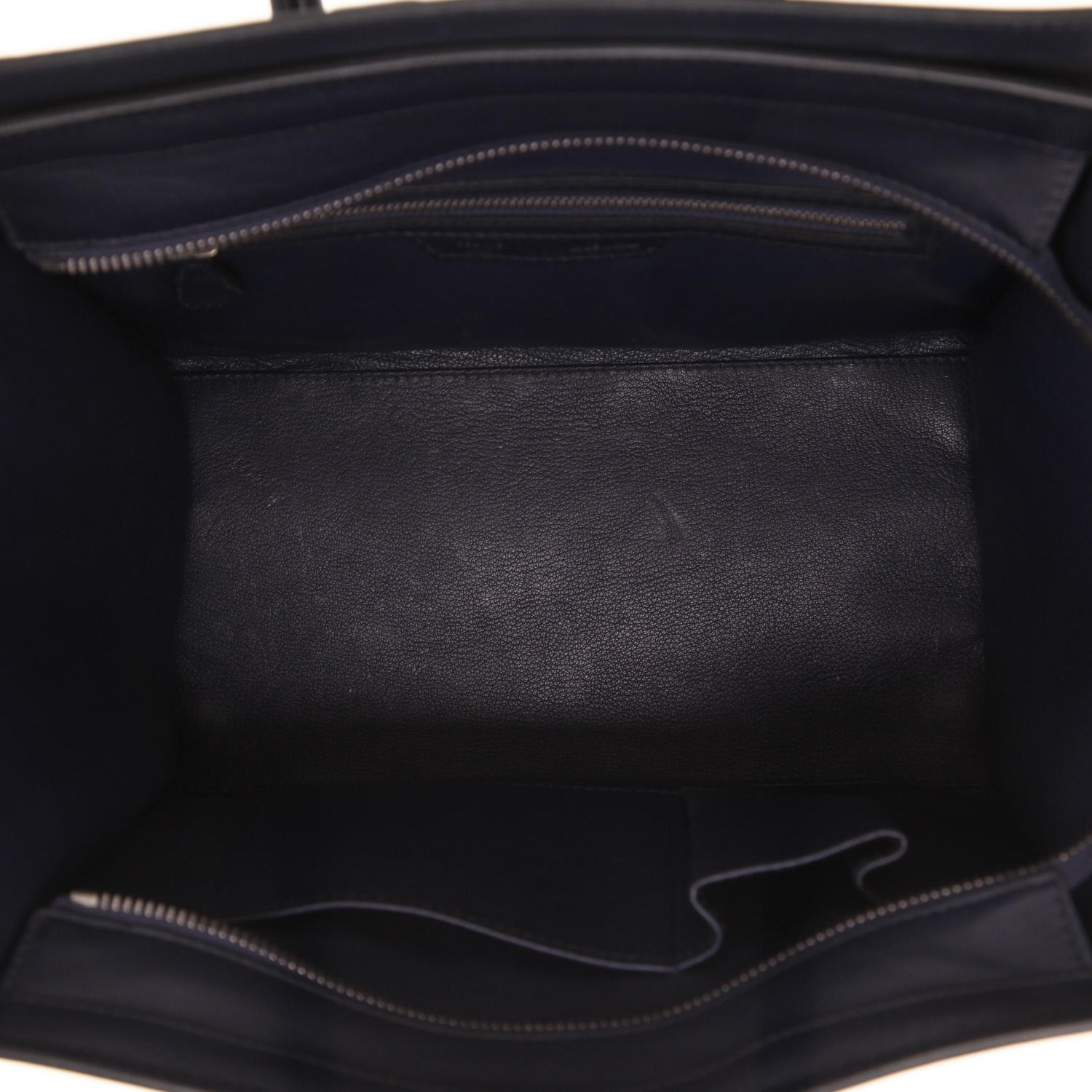 Bolso Celine «Luggage» de piel Bleu Marine - Detail D3