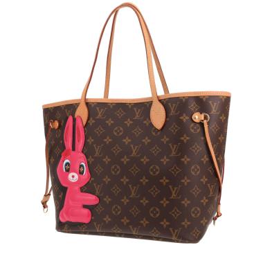 Sac cabas Louis Vuitton  Neverfull Editions Limitées en toile monogram marron et cuir naturel