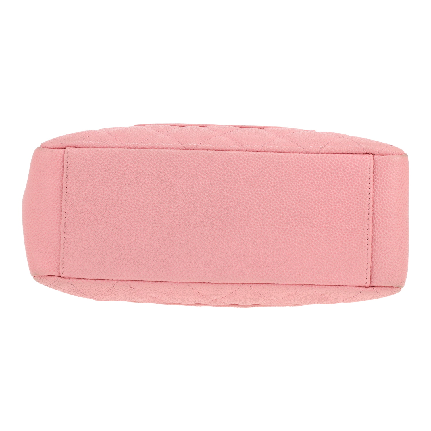Chanel Shopping GST small handbag in pink quilted grained leather - Detail D1