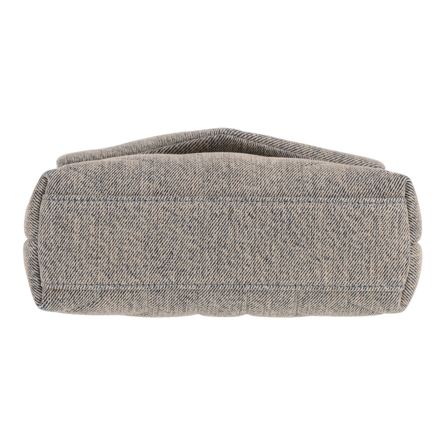 Saint Laurent Toy Loulou shoulder bag in grey denim canvas - Detail D1