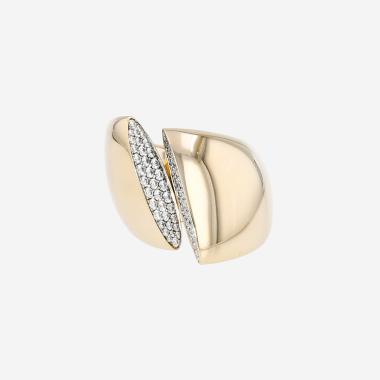 Vhernier Eclisse ring in non-rhodium-plated white gold and diamonds