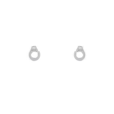 Paire de boucles d'oreilles Dinh Van Menottes R7,5 en or blanc et diamants
