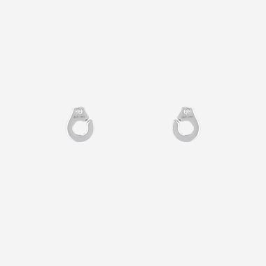 A pair of Dinh Van R7.5 Handcuffs earrings in white gold and diamonds