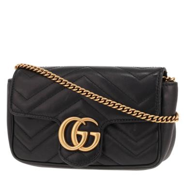 Sac bandoulière Gucci  GG Marmont mini  en cuir matelassé noir