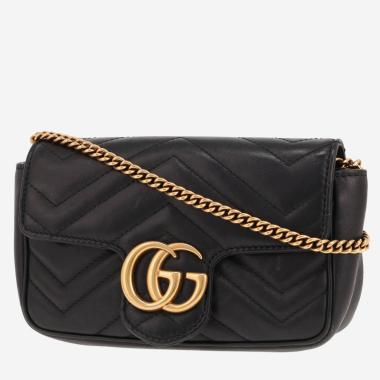 Gucci GG Marmont mini shoulder bag in black quilted leather