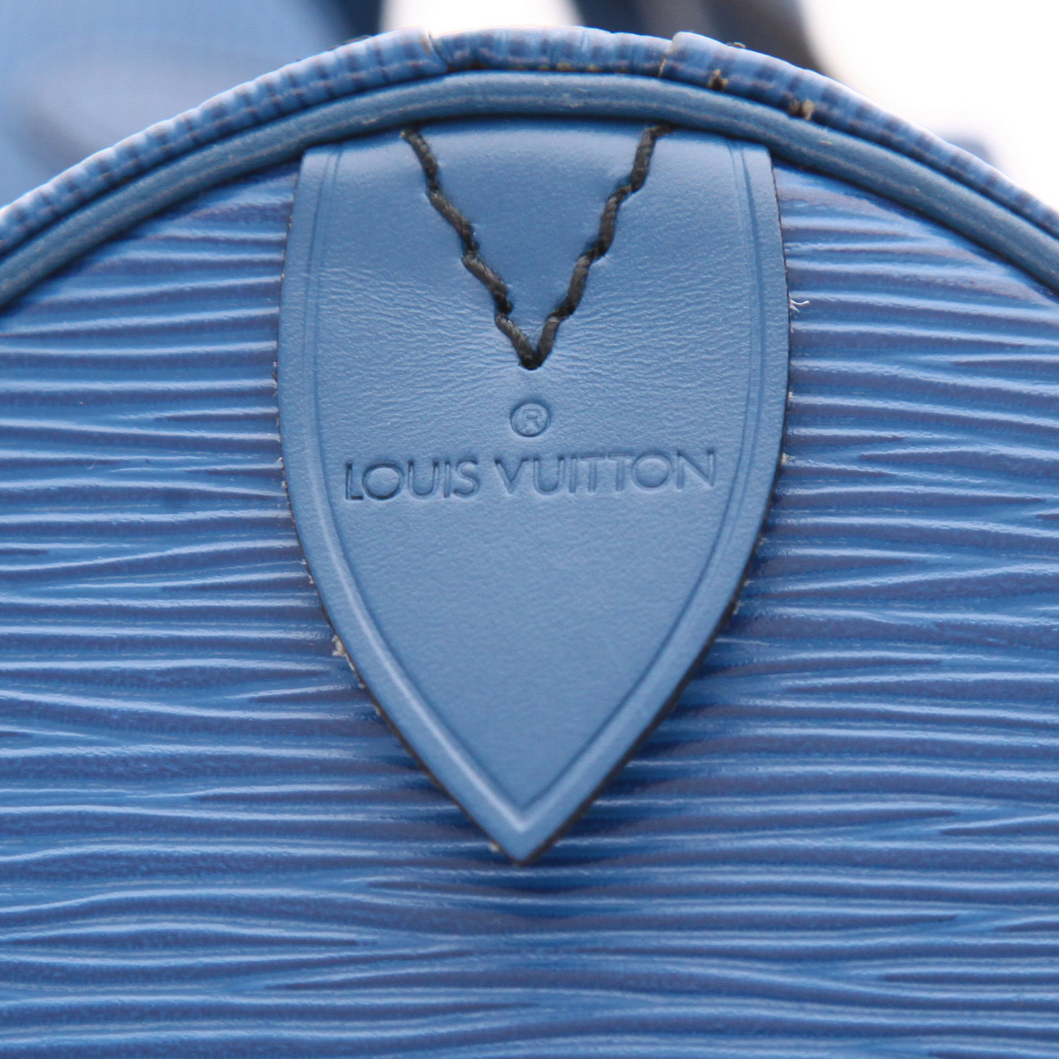 Borsa da viaggio Louis Vuitton Keepall 45 in pelle Épi blu - Detail D2