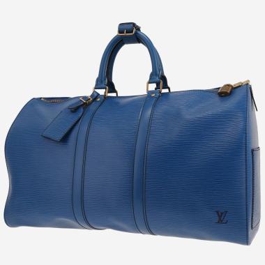 Sac de voyage Louis Vuitton  Keepall 45 en cuir épi bleu