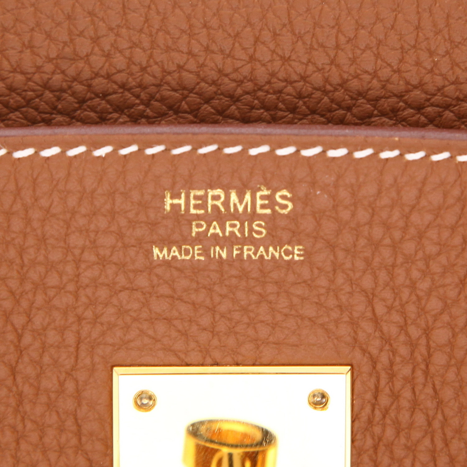 Hermès Birkin handbag, 30 cm, in Gold Togo leather - Detail D2