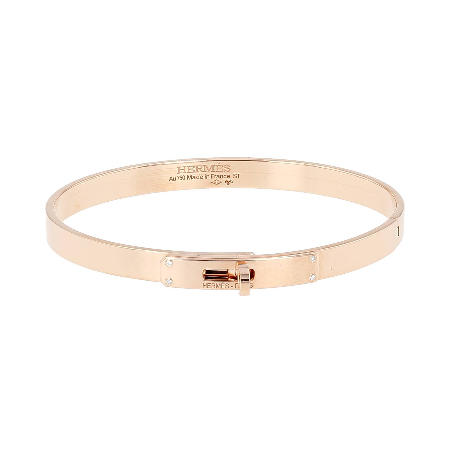 Bracelet Hermès Kelly en or rose et diamants