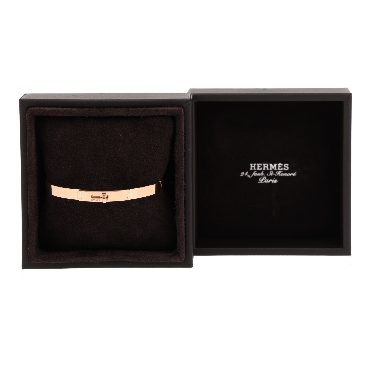 Hermès Kelly bracelet in rose gold and diamonds