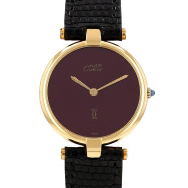 Reloj Cartier Must Vendôme, modelo grande, en vermeil. Ref.: Cartier - 17. Hacia 1990