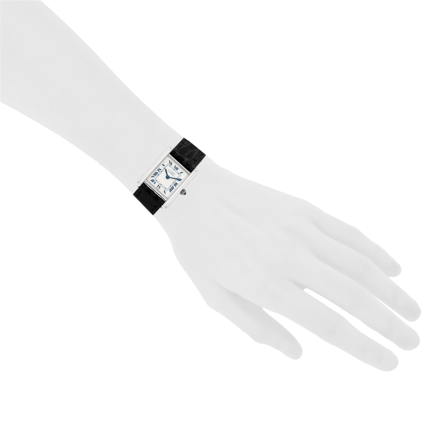 Montre Cartier Tank Must en argent Ref: Cartier - 666001  Vers 1990 - Detail D1