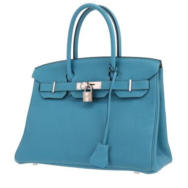 Sac à main Hermès  Birkin 30 cm en cuir togo bleu