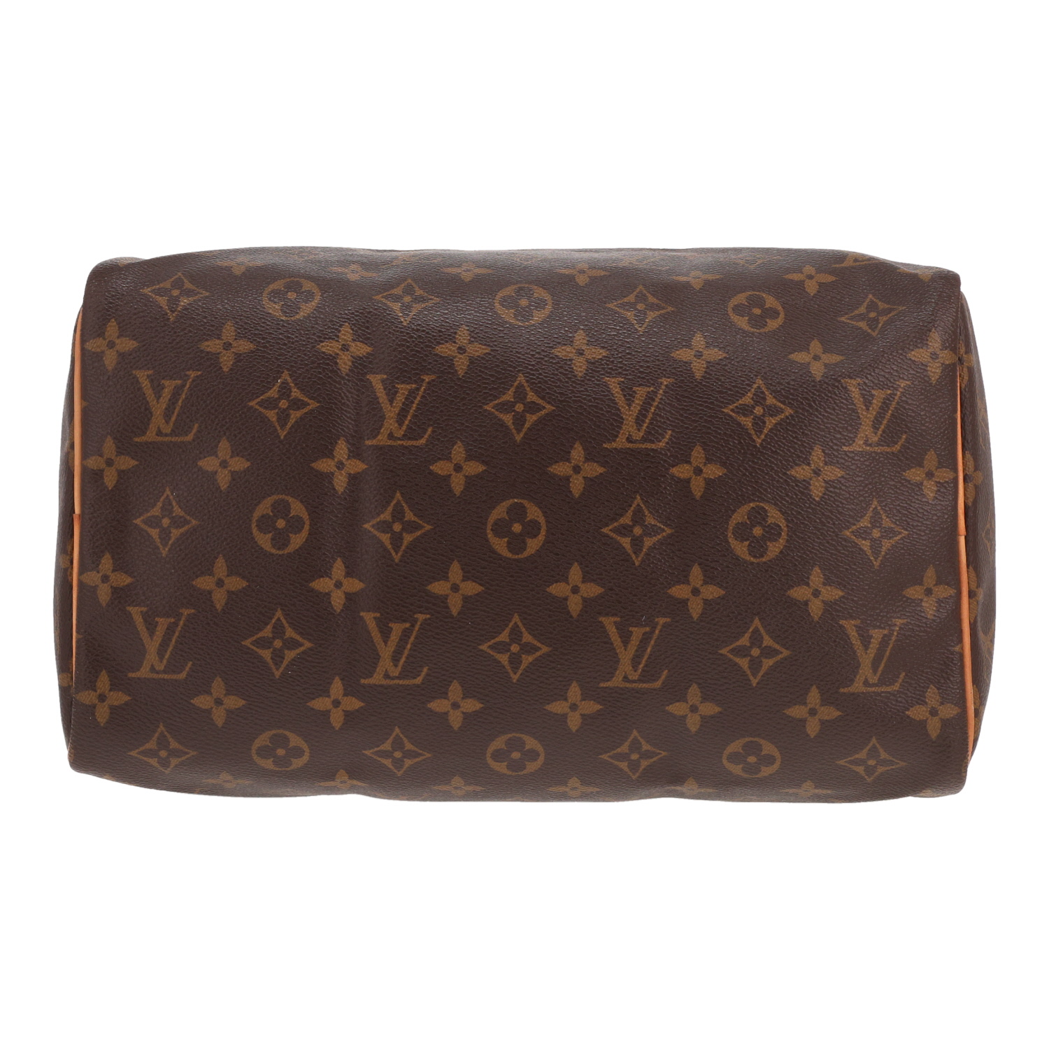 Louis Vuitton Speedy 30 handbag in brown Monogram canvas and natural leather - Detail D1