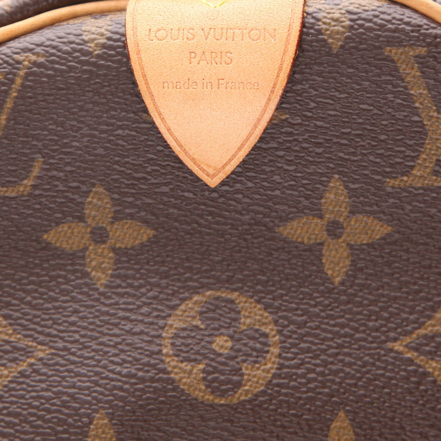 Sac à main Louis Vuitton  Speedy 30 en toile monogram marron et cuir naturel - Detail D2