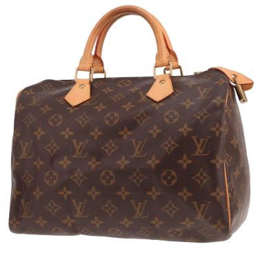 Louis Vuitton Speedy 30 handbag in brown Monogram canvas and natural leather