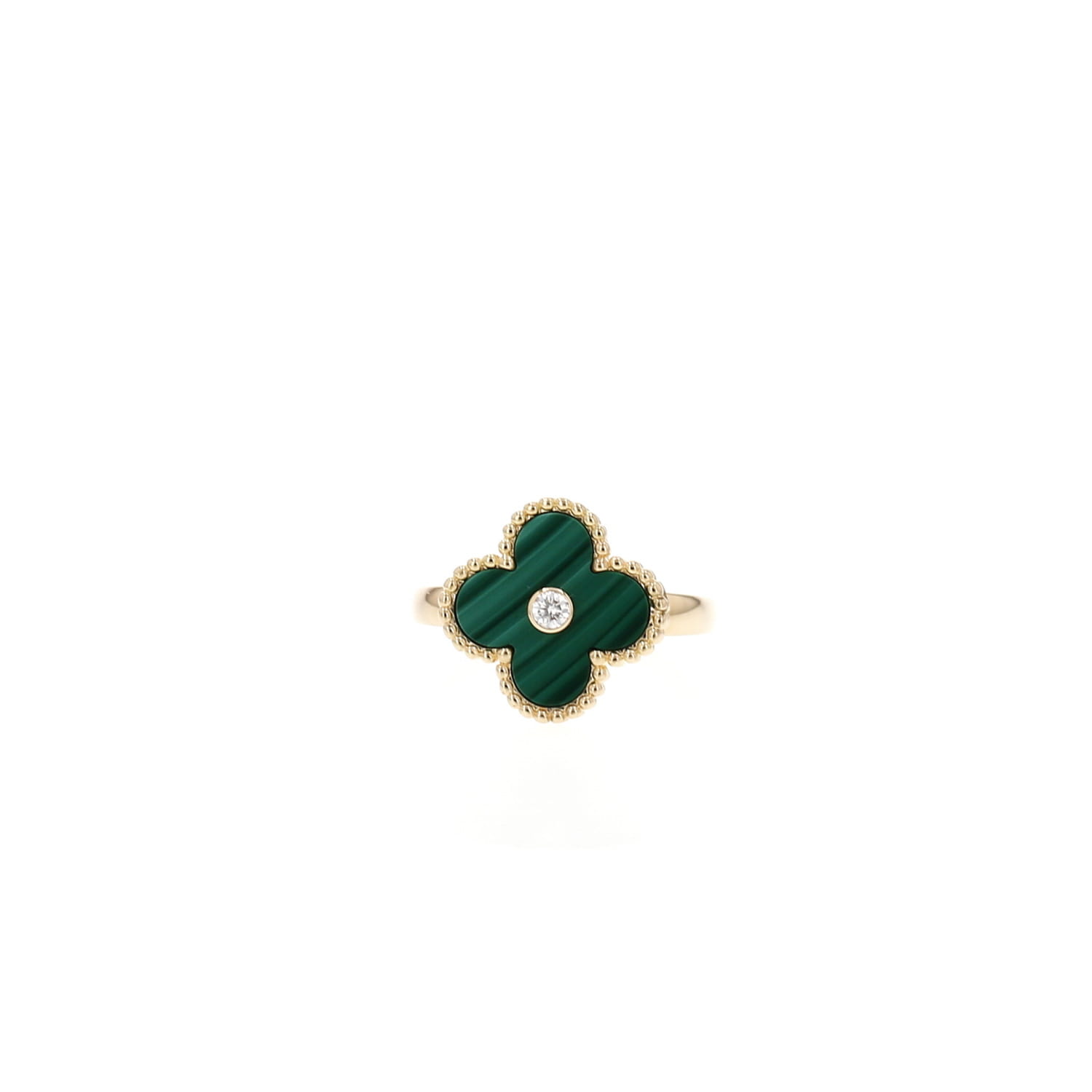 Anillo Vintage Alhambra de Van Cleef & Arpels en oro amarillo, Malachite y diamantes - Detail D3