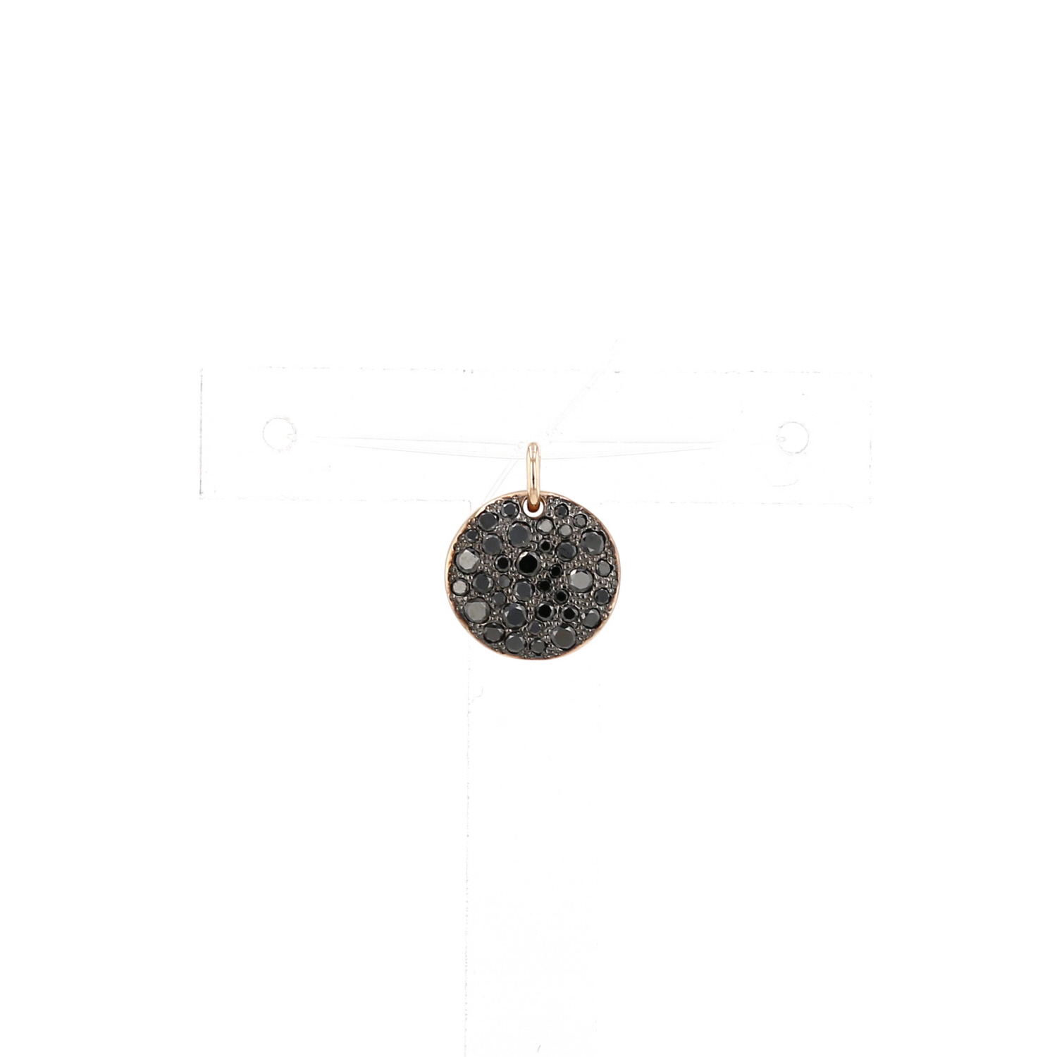 Colgante Pomellato Sabbia, modelo pequeño, en oro rosa, oro ennegrecido y diamantes negros - Detail D1
