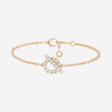 Hermès Finesse bracelet in yellow gold and diamonds