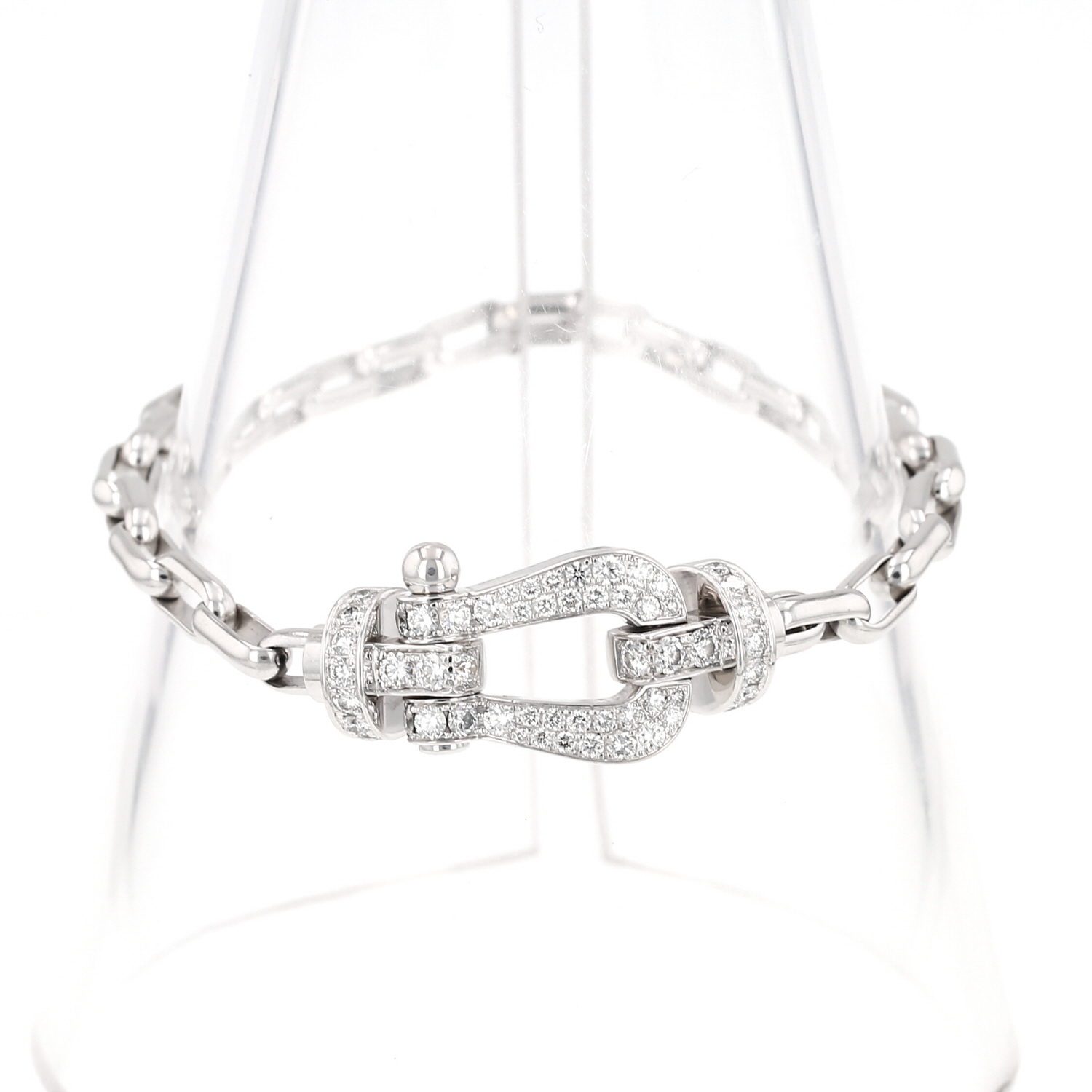 Fred Force 10 large white gold and diamond bracelet - Detail D3