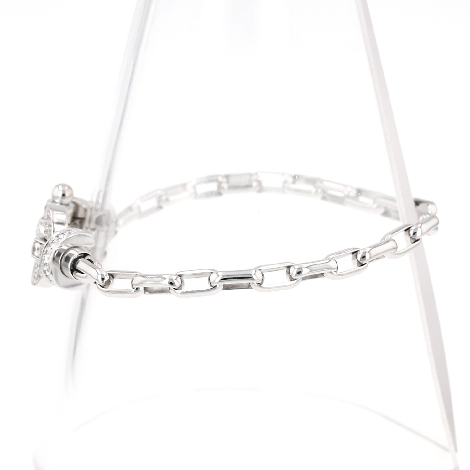 Bracelet Fred Force 10 grand modèle en or blanc et diamants - Detail D6