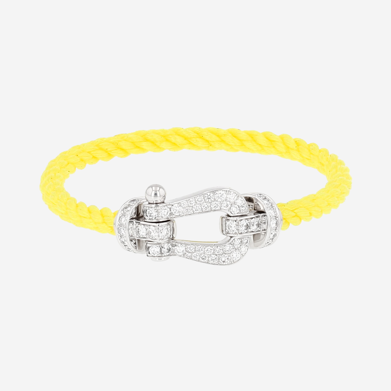 Bracelet Fred Force 10 grand modèle en or blanc et diamants - Detail D7