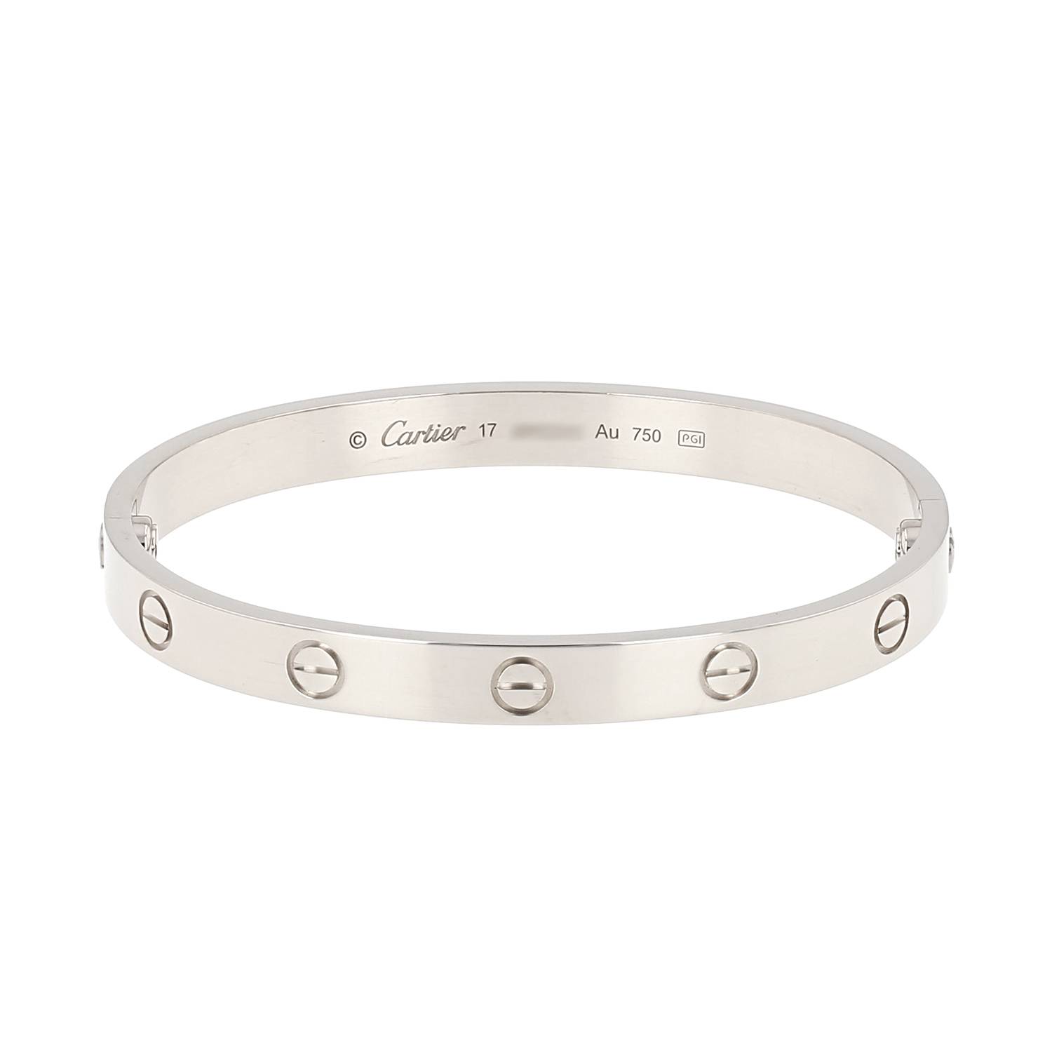 Bracelet Cartier Love en or blanc, taille 17