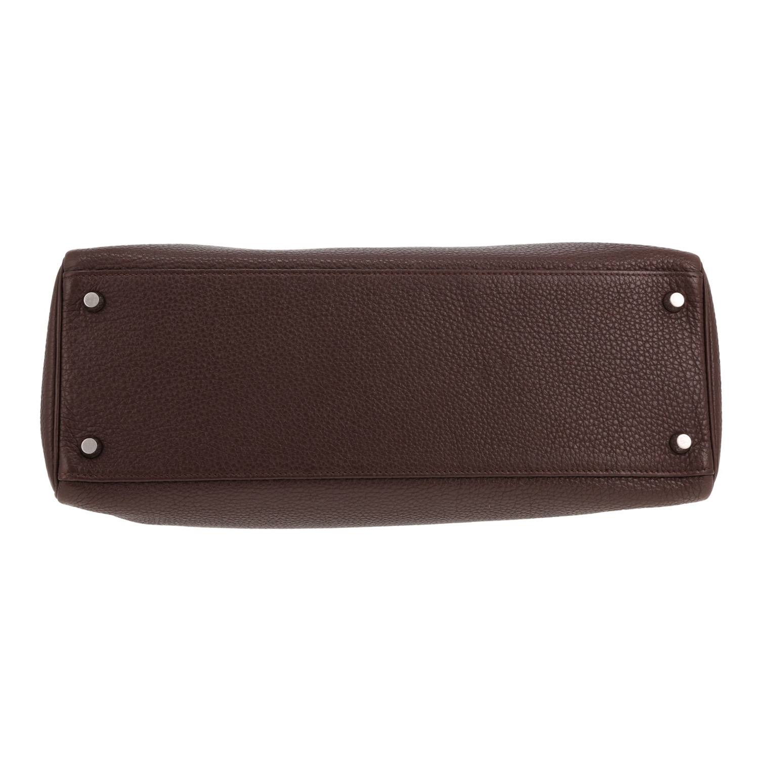 Bolso Hermès Kelly de 35 cm en piel Togo marrón - Detail D1