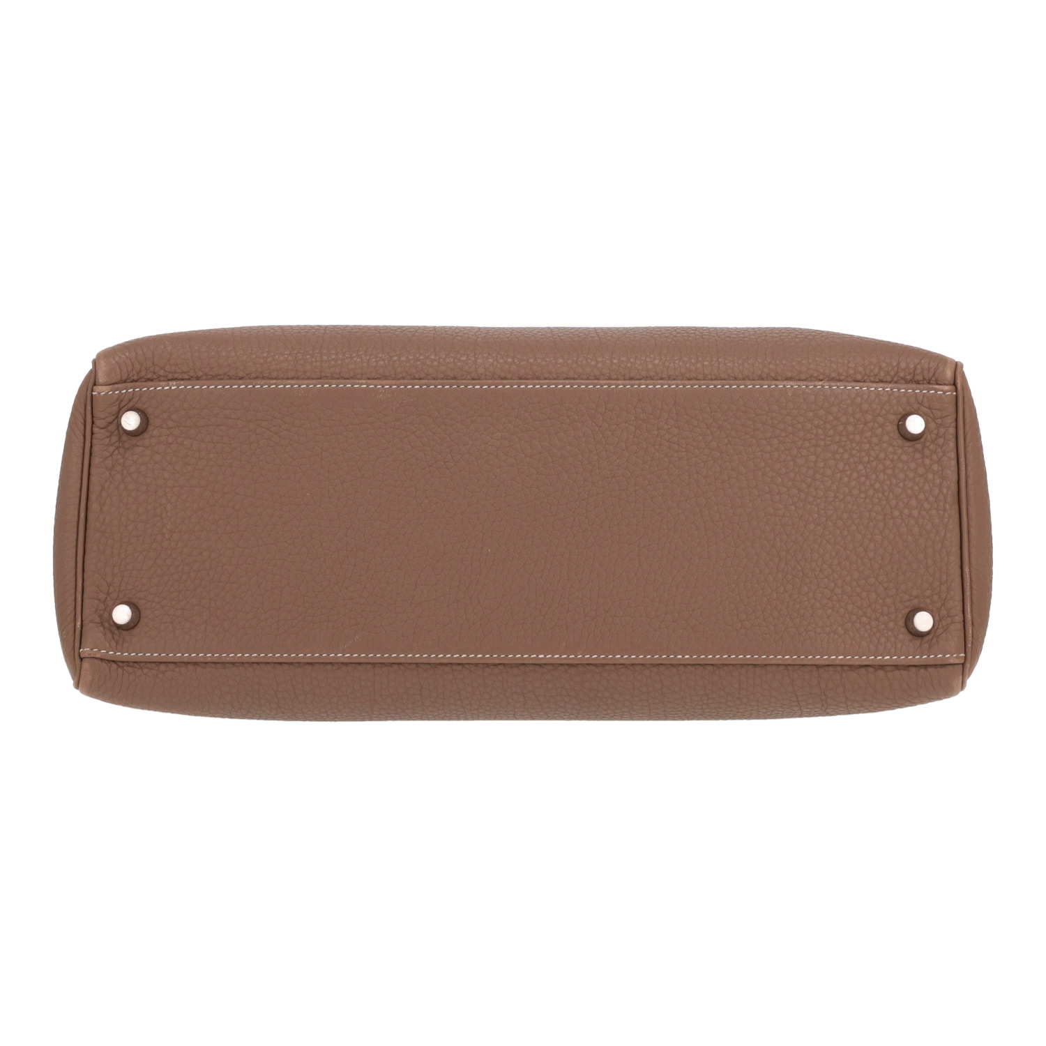 Hermès Kelly 35 cm handbag in Togo leather, in the ‘Étoupe’ colour - Detail D1