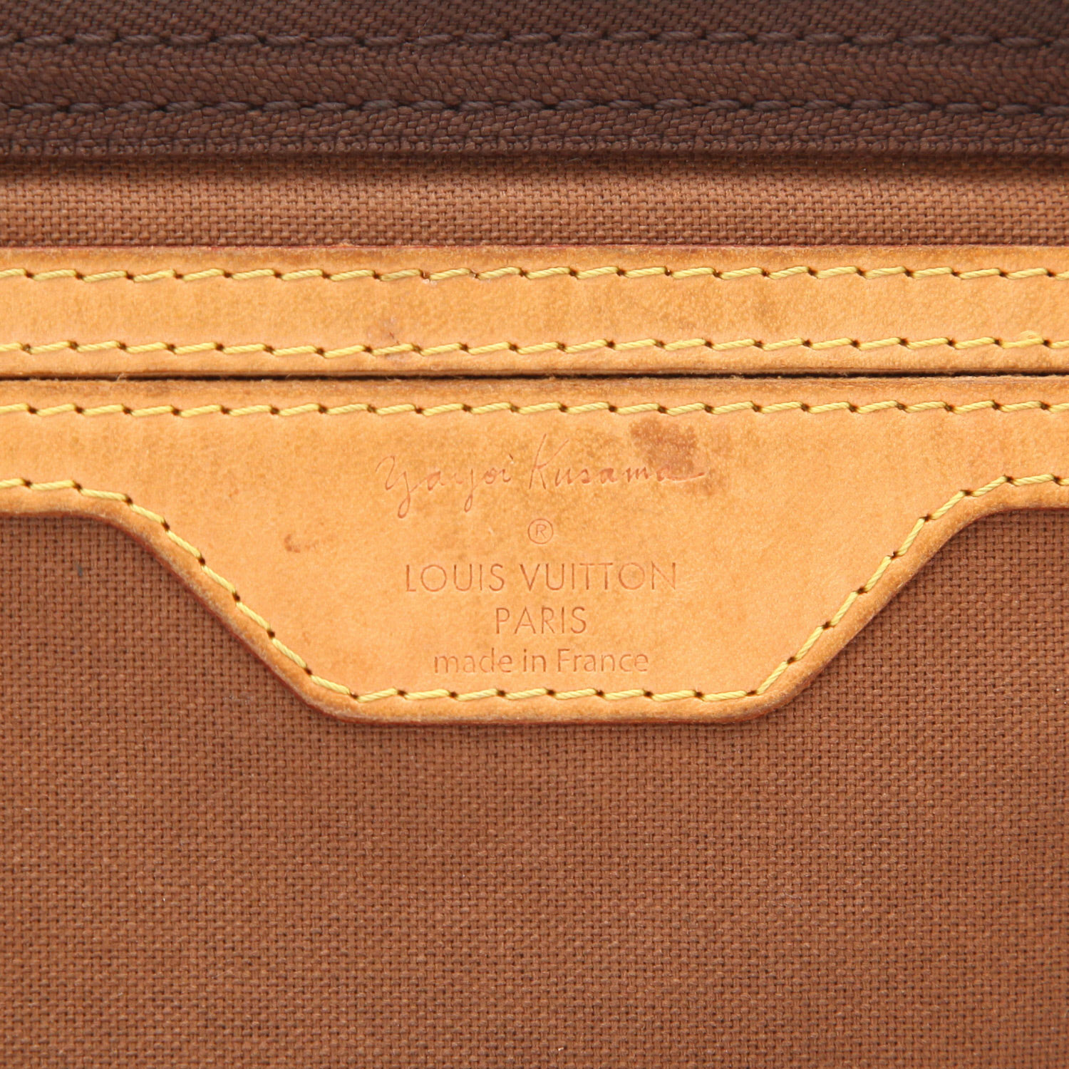 Bolsa de viaje Louis Vuitton Keepall 55 de lona Monogram marrón y verde y piel natural - Detail D2