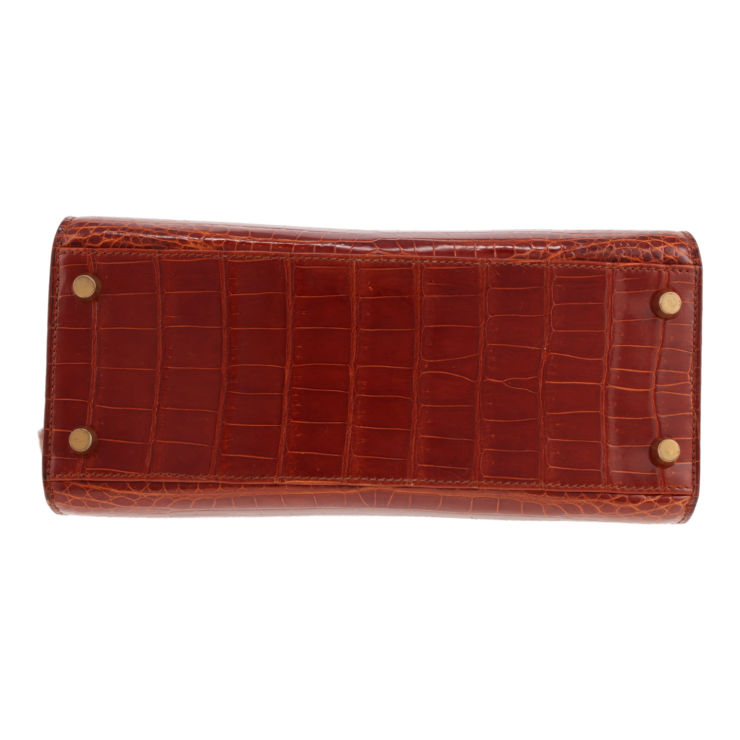 Hermès Kelly Sport handbag in brown porosus crocodile leather - Detail D1