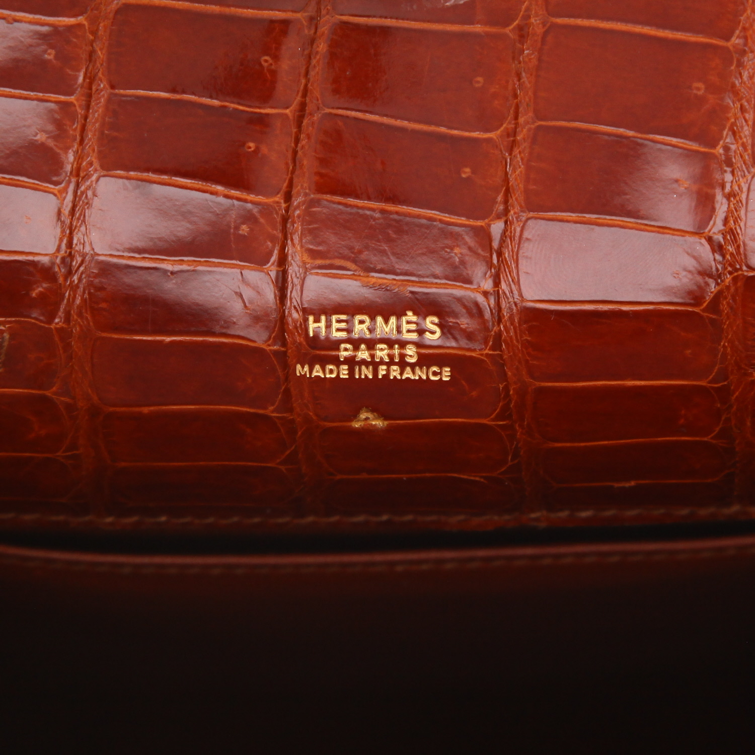 Sac à main Hermès  Kelly Sport en crocodile porosus marron - Detail D2