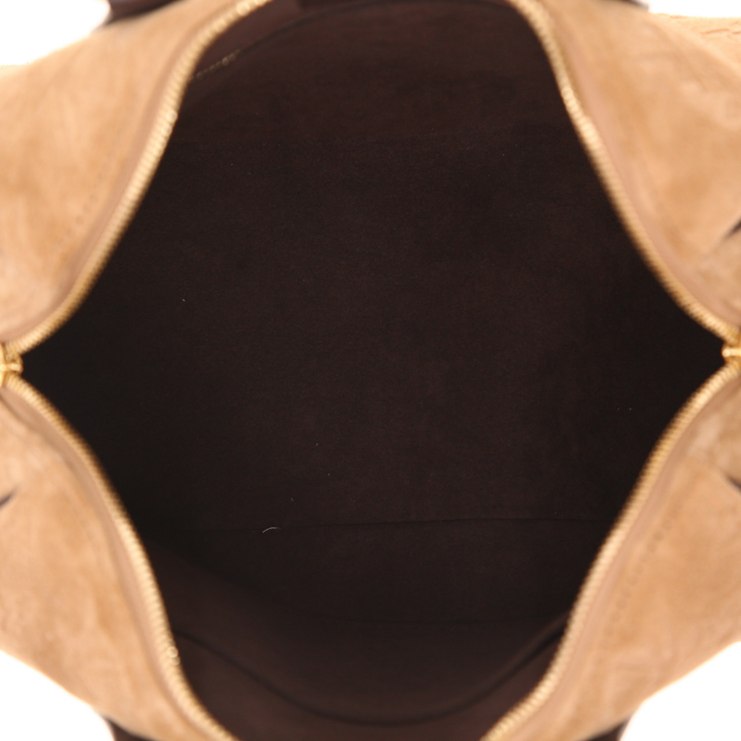 Borsa Louis Vuitton Speedy 25 in pelle di vitello scamosciata marrone e pelle marrone - Detail D3