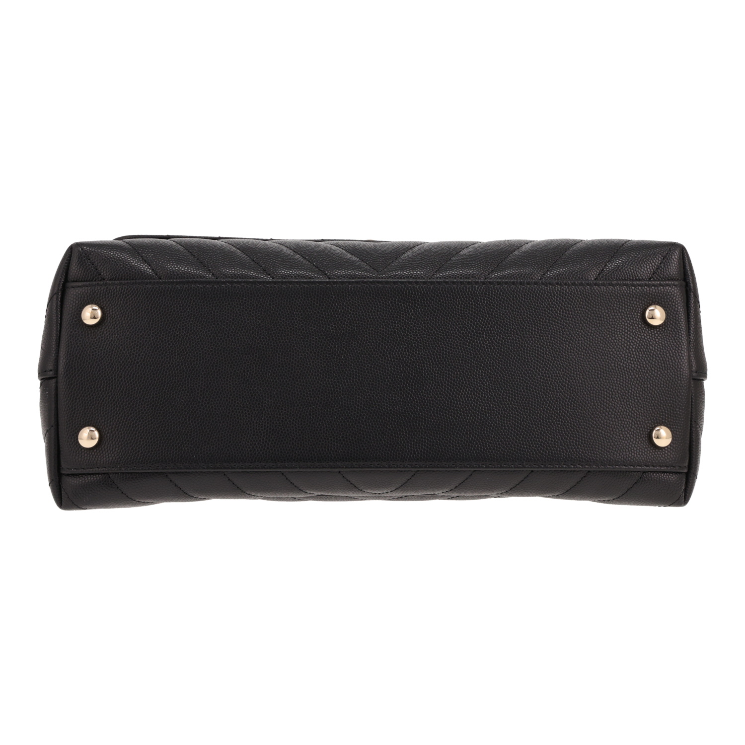 Borsa a tracolla Chanel  Coco Handle in pelle trapuntata a spina di pesce Noir - Detail D1